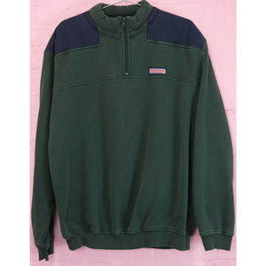 Vineyard Vines Green and Blue 1/4 Zip Shep Shirt Mens Large